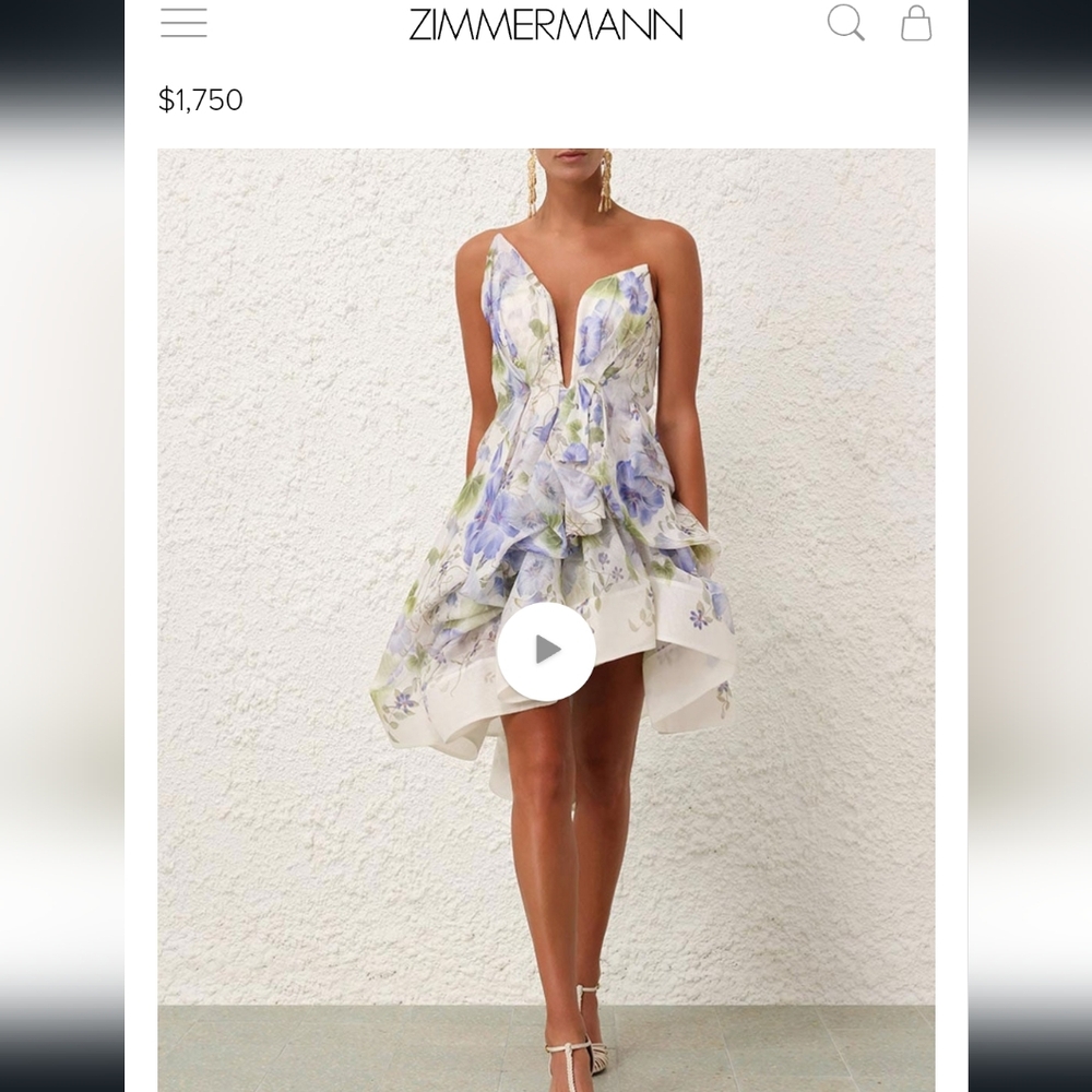 Zimmermann 2024 Natura draped mini dress